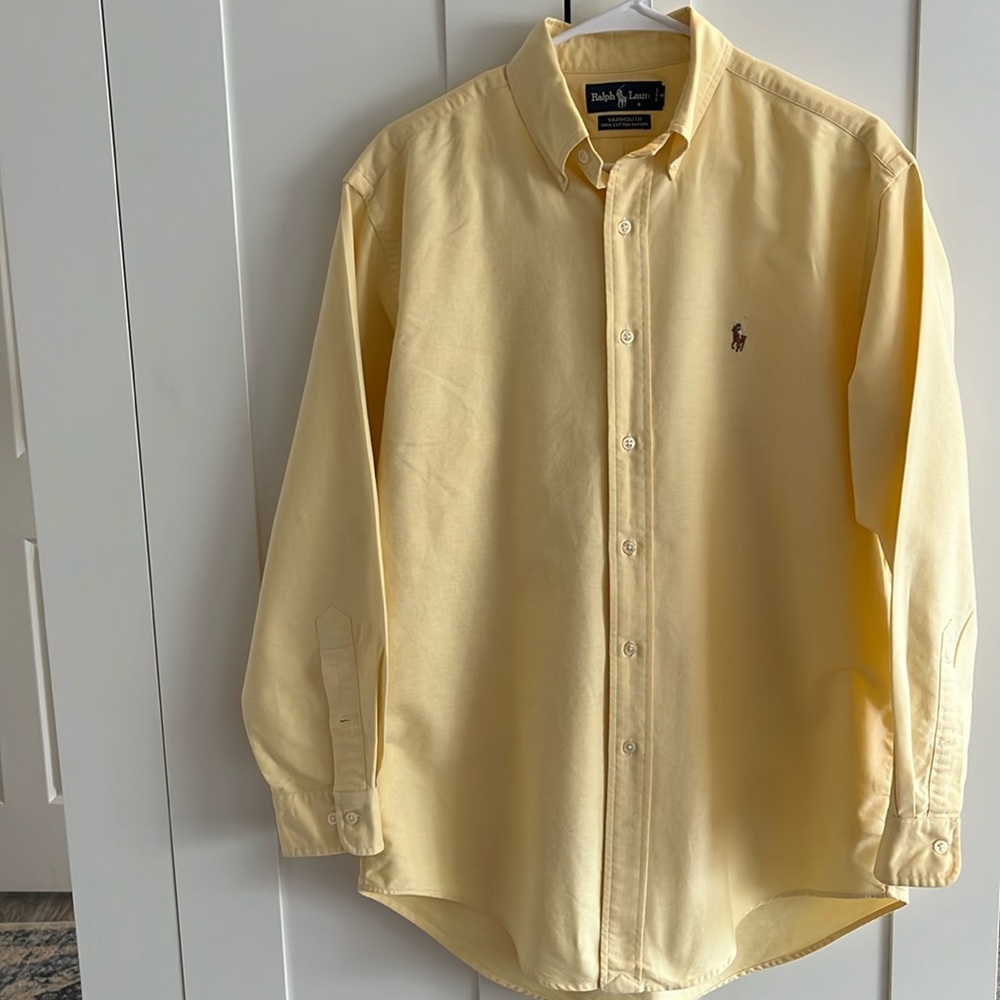 Ralph Lauren Button-up Oxford shirt dress shirt yellow. Size: 15 1/2   32/33